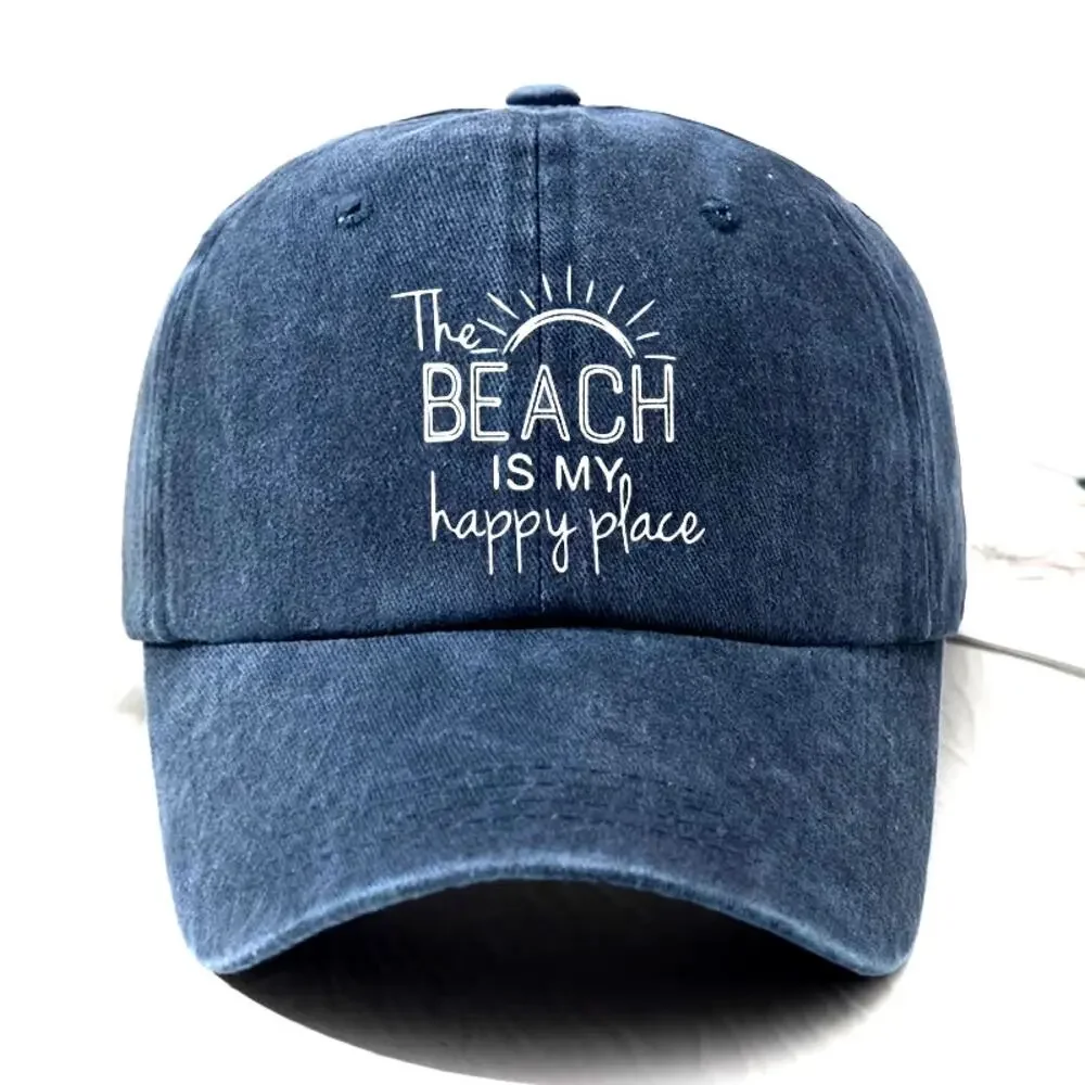 Beach Hat Navy Vintage Adjustable Distressed Washed Women Beach Life Men New